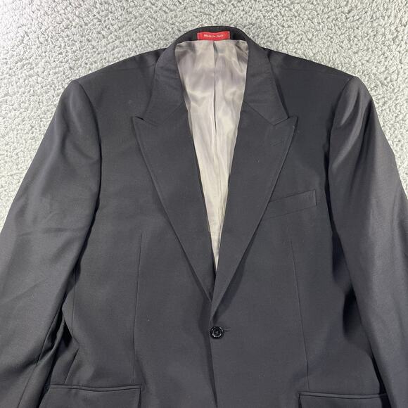 Tiglio Rosso Suit Jacket Mens 44L Black Super 150s Italian Made Italy Blazer - Picture 6 of 13